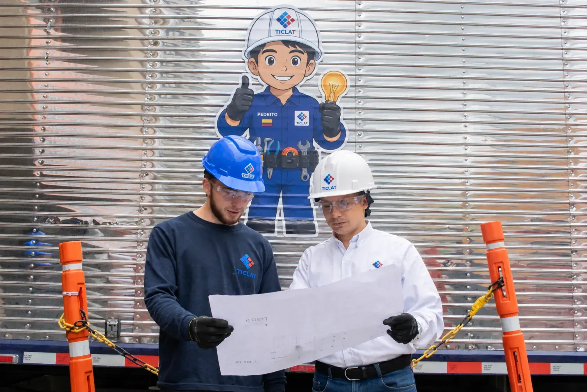 Equipo TICLAT revisando planos de una instalación